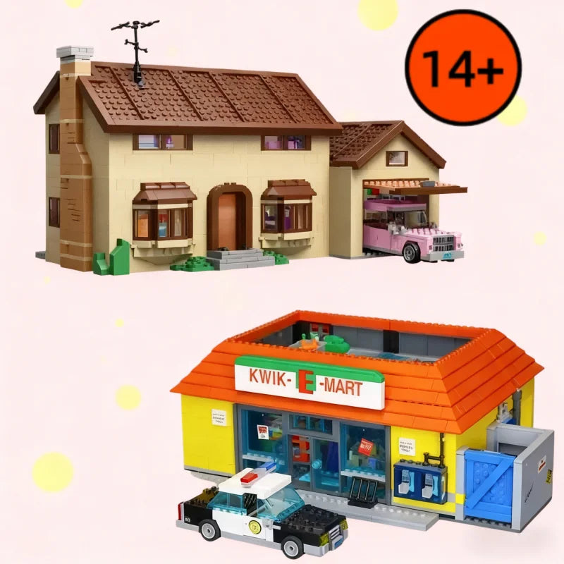 IN Stock 71016 71006 Kwik E Mart and Supermarket House Model Bricks Building Blocks Home Decor Toys Birthday Christmas Gifts