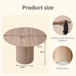Modern Minimalist Round Dining Table with Slatted Cylindrical Base, For 4-6 People，For Kitchen, Dining Room & Living Space