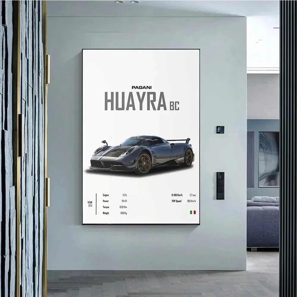 Supercar Bugatti Konissegg McLaren Pagani Wall Art Canvas Painting Nordic Posters And Prints Wall Pictures For Living Room Decor