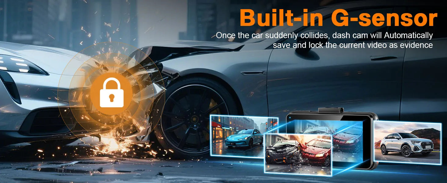 4K+2K Front and Rear Dash Cam Built-in WiFi 3 Inch IPS Car Video Camera WDR Night Vision G-Sensor 24H Parking Mode APP Control