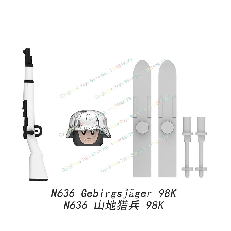 N601-650 MOC Military War Infantry Soldiers Action Figures Creative Bricks Accessories Building Blocks Children's Toys Gifts