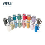 Tyeso 900/1200ML Tumbler Bottle Stainless Steel Car Mug With Handle Straw Thermal Iced Travel Vacuum Insulated Coffee Hot Cup