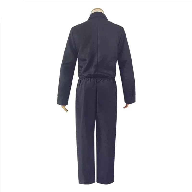 Michael Myers Costume Cosplay Horror Demon Killer Blue Working Clothes for Men Disguise Halloween Suit for Adults