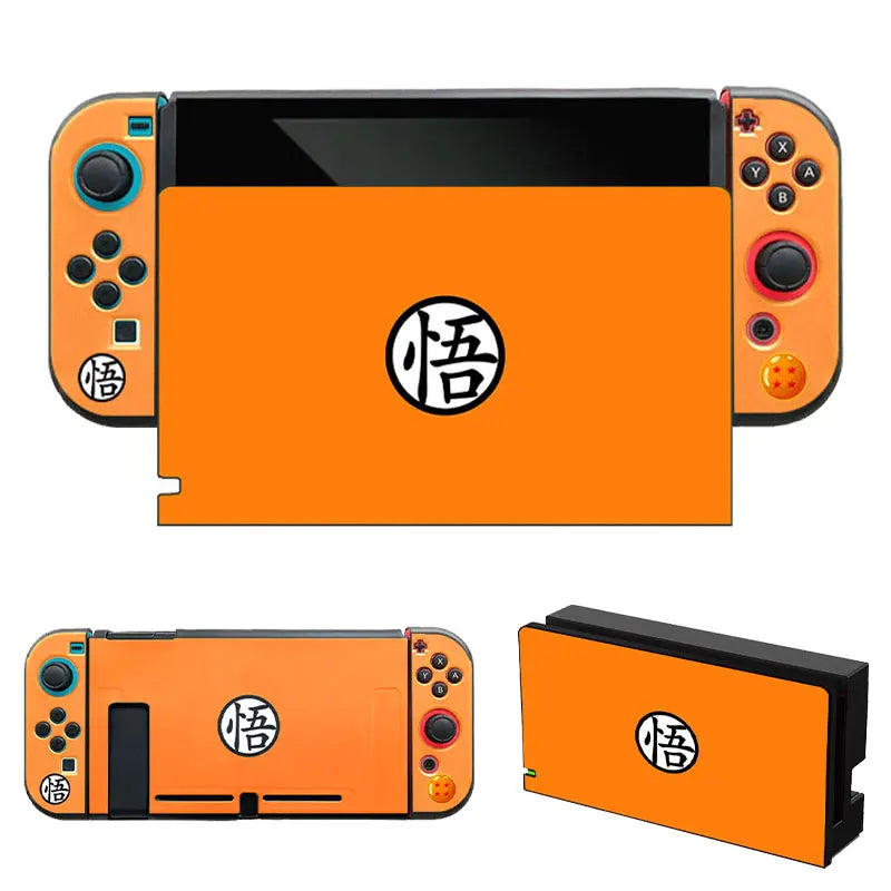 Soft Silicone Case For Nintendo Switch Oled NS Joy Con Controller Skin Shell Orange Ball Goku Dock Protective Cover Accessories