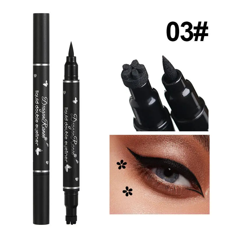 Dragon Ranee Double head Star Seal Eyeliner waterproof non-smudging novice heart plum embellished eye tail eyeliner