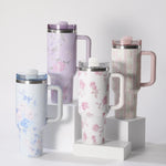 1000ML Large Capacity Water Bottle Various Styles Pink White Vacuum Cup Stainless Steel Juice Milk Tea Car Mugs Gifts