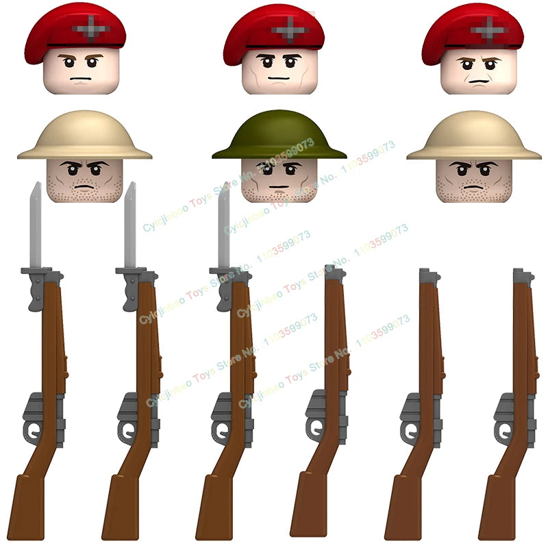 N601-650 MOC Military War Infantry Soldiers Action Figures Creative Bricks Accessories Building Blocks Children's Toys Gifts