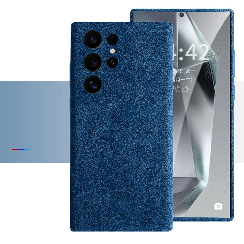 Genuine Alcantara Leather Magsafe Slim Case for Samsung Galaxy S24 S25 Ultra Matte Back Cover