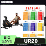 ROBORE UR20 Rower Machine with 126cm Extended Track, 16-Level Magnetic Resistance,160kg Weight Capacity,＜25 dB (Quiet Operation