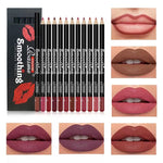 12-color Lip Liner Matte Lipstick Pencil Long-lasting Makeup Lip Liner Valentine gift 12pcs
