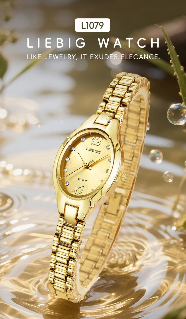 LIEBIG Stainless Steel Strap Quartz Watch Top Brand Luxury Elegant Wristwatches Fashion Automatic Watches For Women Reloj Mujer
