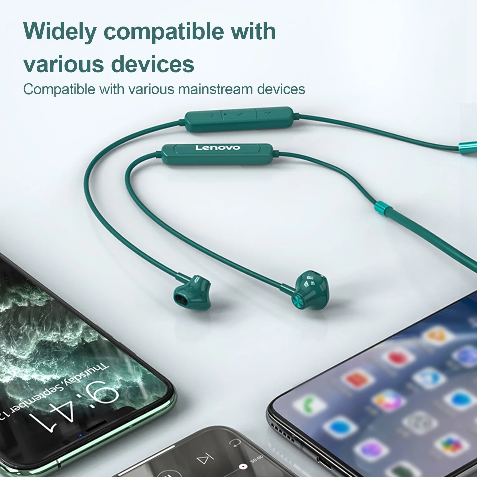 Lenovo SH1 Wireless Earphone Bluetooth 5.0 Neckband Headphone HIFI Sound Sport Magnetic Headset IPX5 Waterproof Earbuds with Mic