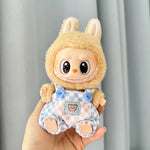 For 15cm cute mini labubu clothes  Kawaii Cartoon Bib Pants  With matching shoes Labubu Accessories