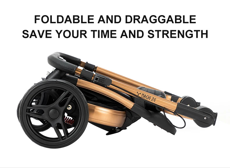 3 in 1 Lightweight High Landscape Baby Stroller Cart Carriage for Newborn Luxury Pushchair