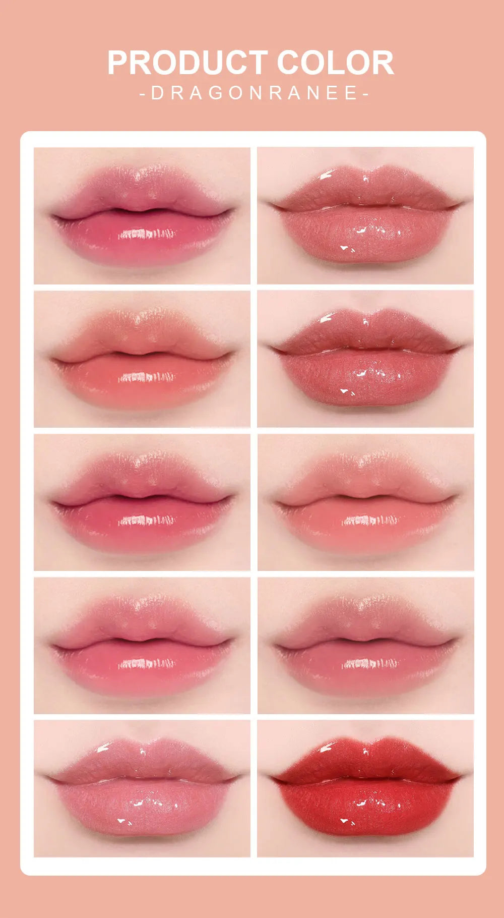 10-Piece Set with Fine Glitter Lip Gloss, Easy-To-Color Lip Glaze, Lipstick, Non-Stick Cup, Non-Fading Lip Gloss, Moisturizing Glitter Lip Gloss, Glass Lip Glitter, Pearlescent Glitter Lip Gloss, Lip Glaze Set