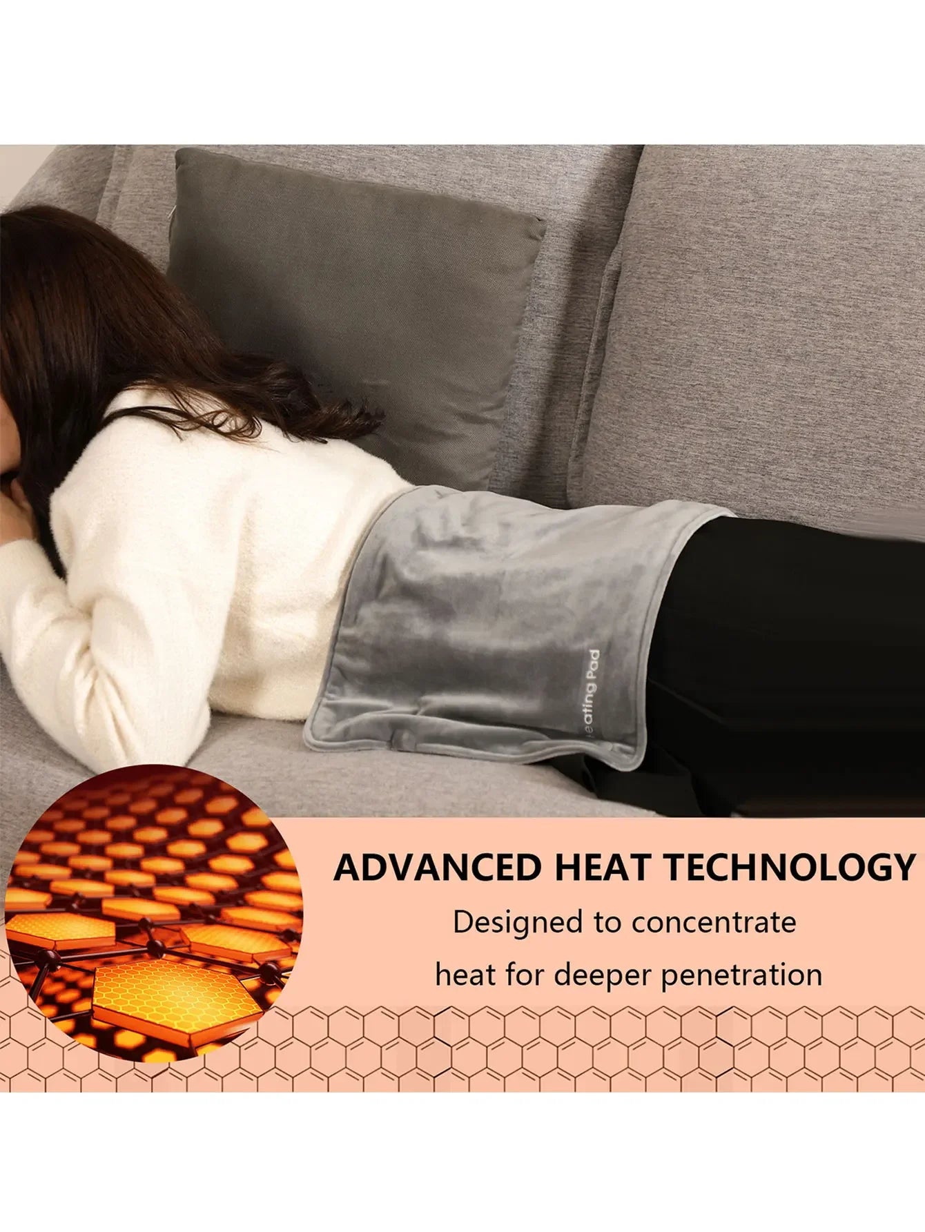 2025 USB 5V Electric Heating Pad for Cramps & Back Pain Relief Heat Pad with 59 INCH Cable Mini Heated Blanket 19.6*11.8 INCH