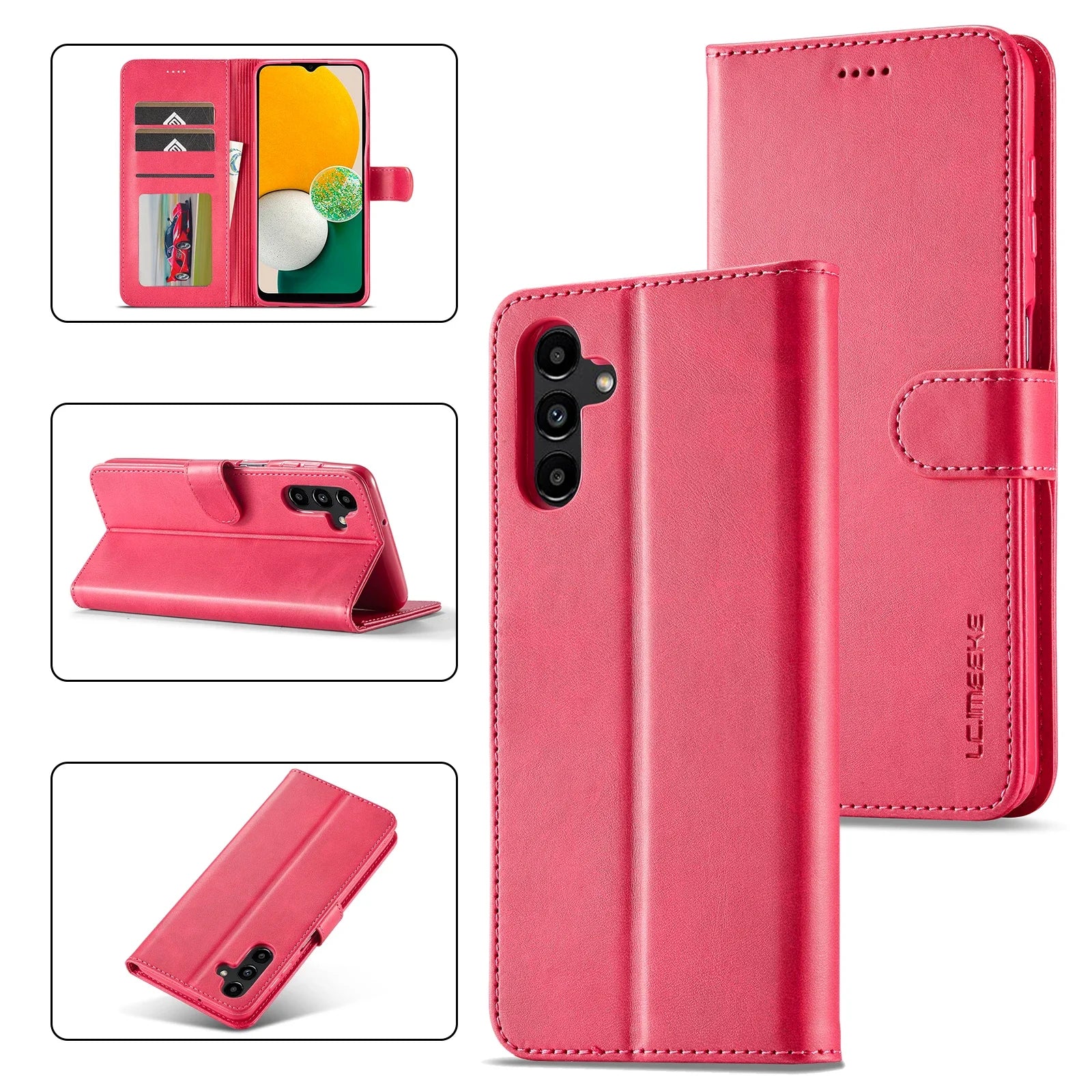 Leather Flip Case For Samsung Galaxy A55 A15 A25 A35 A16 A36 A06 A56 A17 A05S A14 A24 A34 A54 A13 A23 A33 A53 Wallet Cover A52