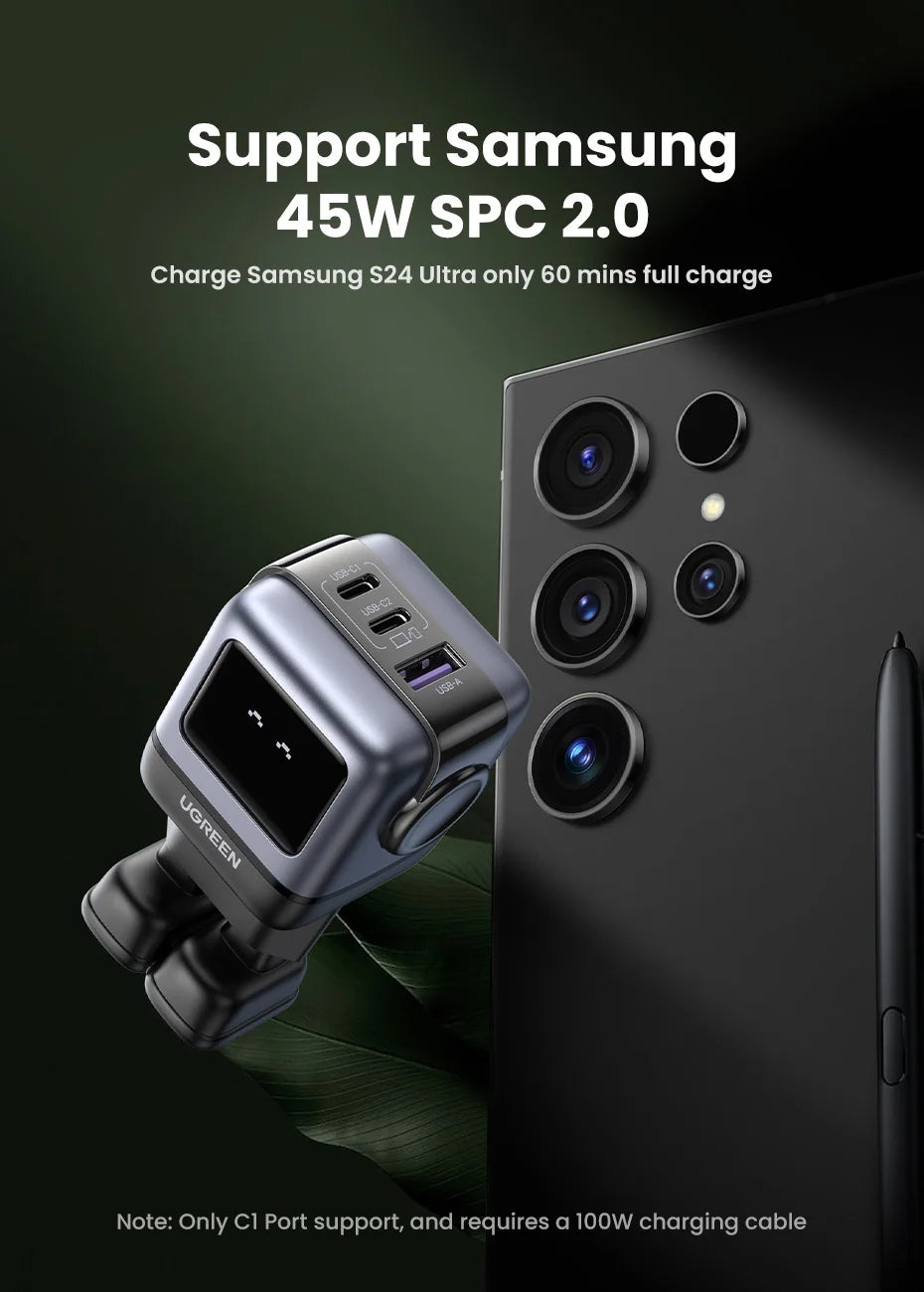 【Korean Plug】UGREEN 65W GaN Charger Robot Design QC 4.0 PPS For Macbook Pro Laptop Tablet iPad iPhone16 15 Pro PD Fast Charger