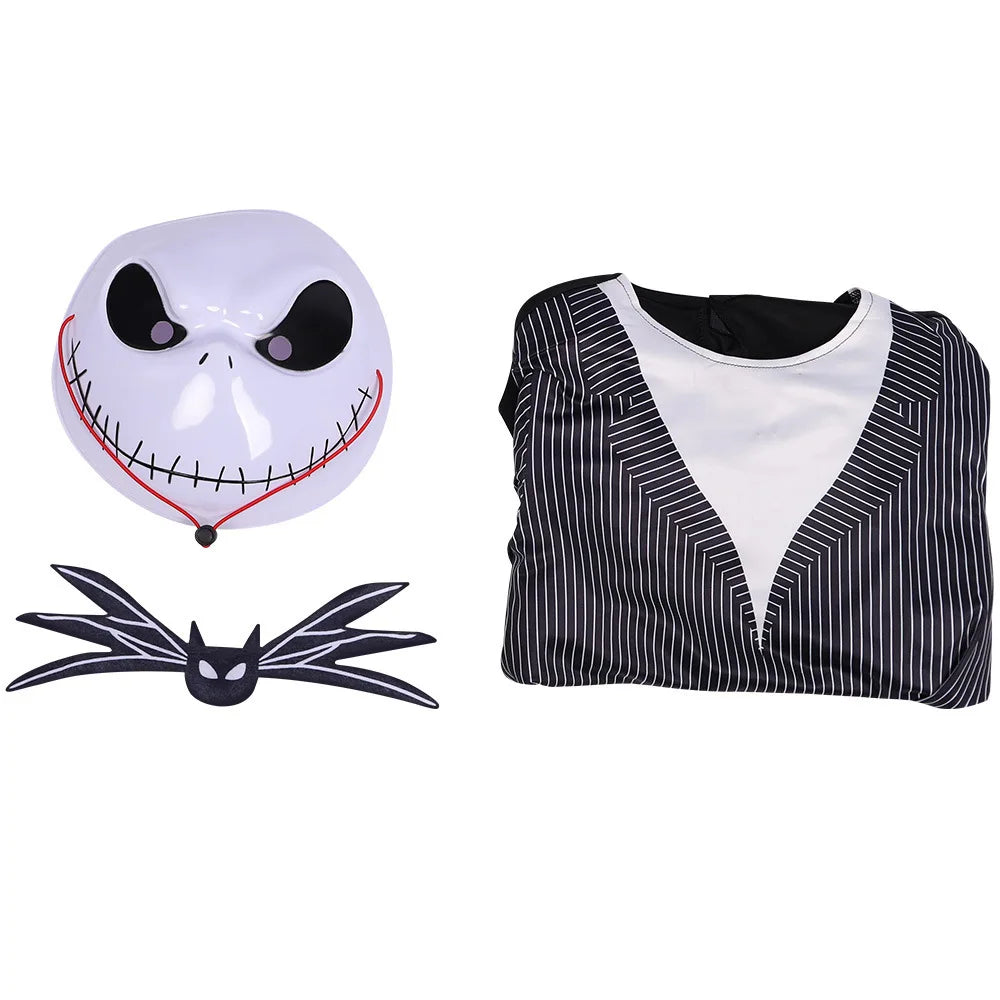 Anime Jack Skellington Costume Boys The Nightmare Before Jack Skellington Cosplay  Bodysuit Suit Halloween Clothes