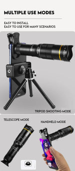 32x Professional Telescope Monocular HD Zoom Phone Lens Camera Telephoto With Tripod Metal Telescope For Tourism Camping