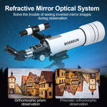 BOSSDUN 40070 Telescope w/Phone Adapter & Sturdy Tripod - 70mm Aperture for Stargazing, Birding, Beginners, Portable Scope