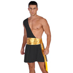 Mens Ancient Greek God Toga Gladiator Costumes Roman Emperor One Shoulder Sleeveless Robe Halloween Medieval Warrior Outfits