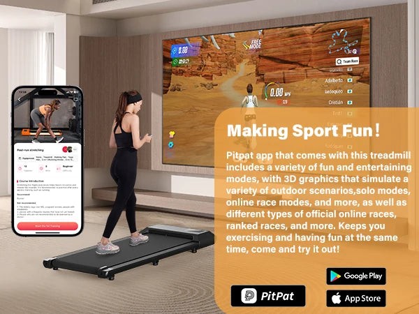 300lbs Treadmill for Home 2.5HP Treadmills Walking Pad LCD Digital Data Display 2in1 Walking Running Fitness Exercise Machine