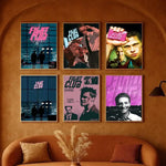 Movie Sticky Fight Club Poster High-definition art sticker Self adhesive waterproof home decoration for living room