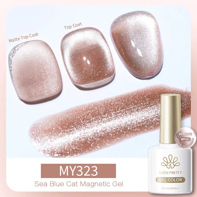 BORN PRETTY 10ml Silver Water Light Cat Magnetic Gel Nail Polish Nail Supplies Vernis Semi Permanent Gel for Fall Winter Nails
