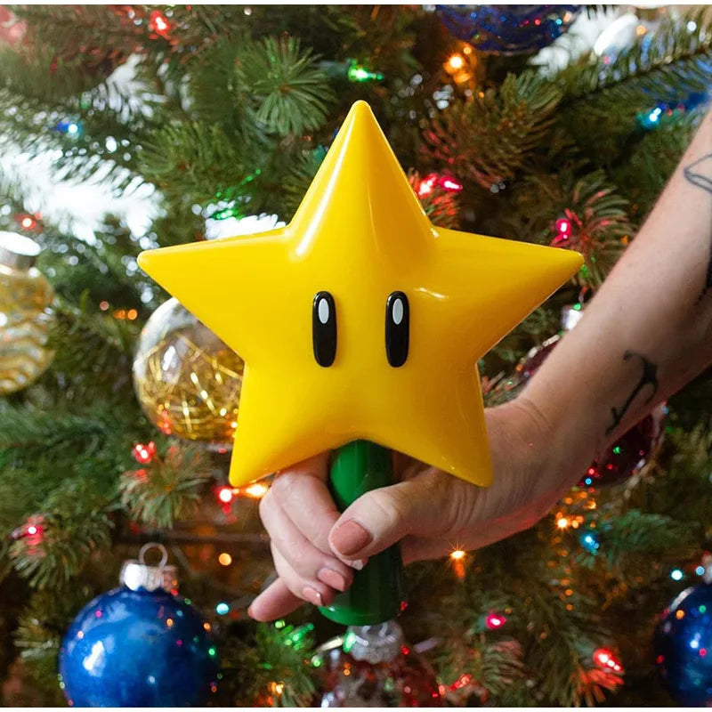 20CM Super Star Light Figure Handheld Christmas Tree Topper Decoration Star Pendant Peak Xmas Tree Top Desk Lamp For Gifts