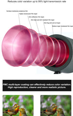 HD 25-75x60 Spotting Scope for Target Shooting with Carrying Pouch BAK4 Monocular Telescope FMC Lens for Hunting Birdwatching