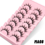 GROINNEYA 5/7 pairs Eyelashes 3D Natural False Lashes Fluffy Soft Cross Manga Lashes Wispy Natural Eyelash Extension Makeup