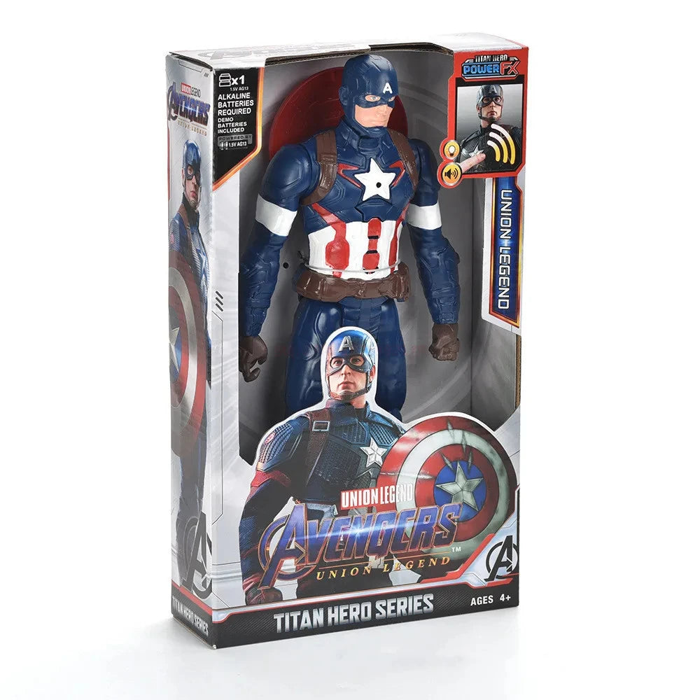 Action Toy 30cm Marvel Avengers Toy Thanos Hulk Spiderman Iron Man Captain America Thor Black Panther With Sound And Light