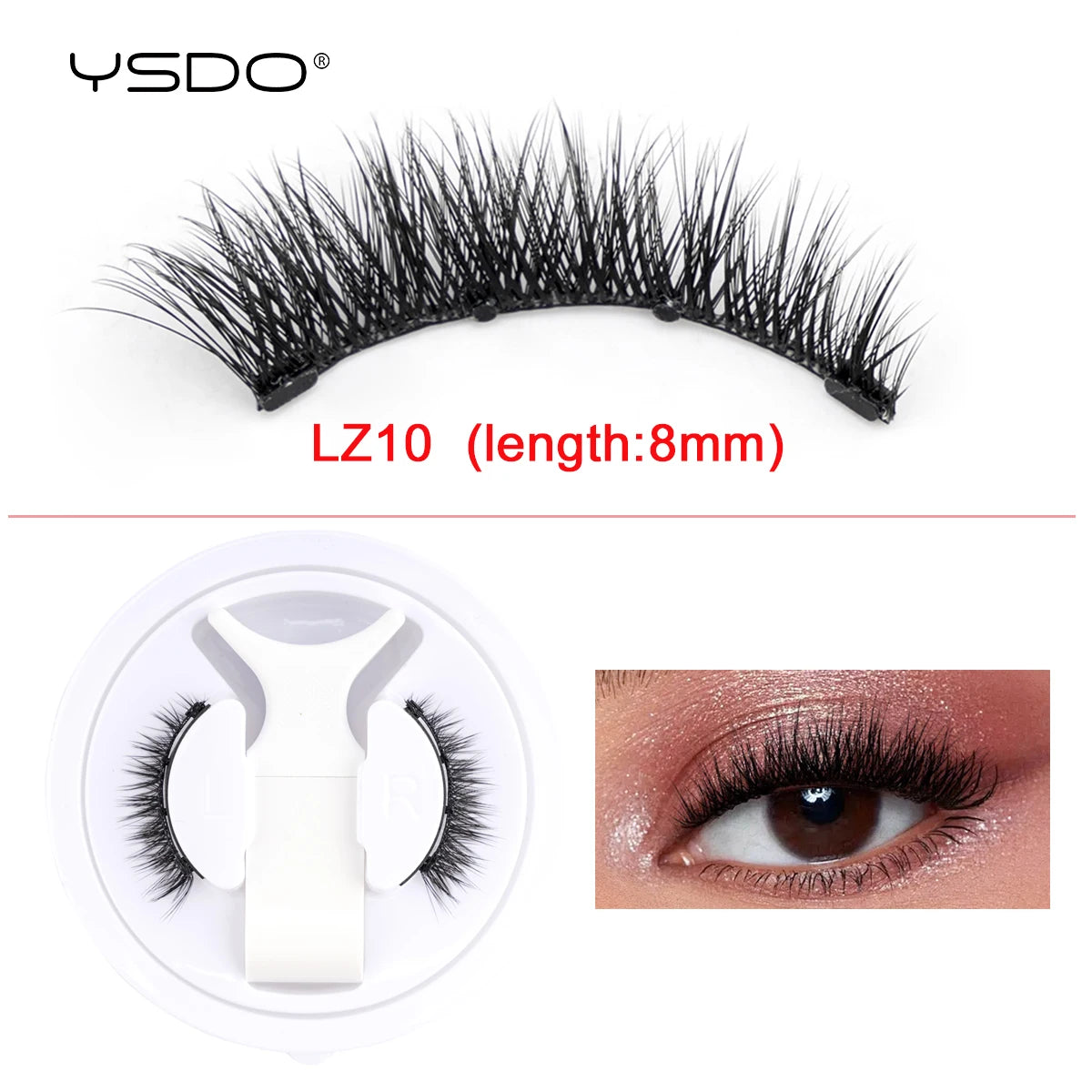 YSDO Magnetic Eyelashes Reusable Winged Magnetic 3D Mink lashes Long-Lasting No Glue Needed False Eyelashes with Tweezer Makeup