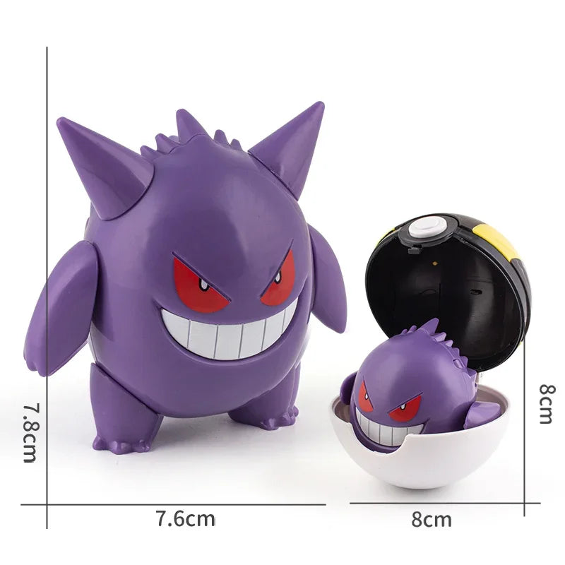 Pokemon Figures Toys Pocket Monsters Ball Model Pikachu Gengar Pokeball Dragonite Snorlax Pokeball Action Figures Toy