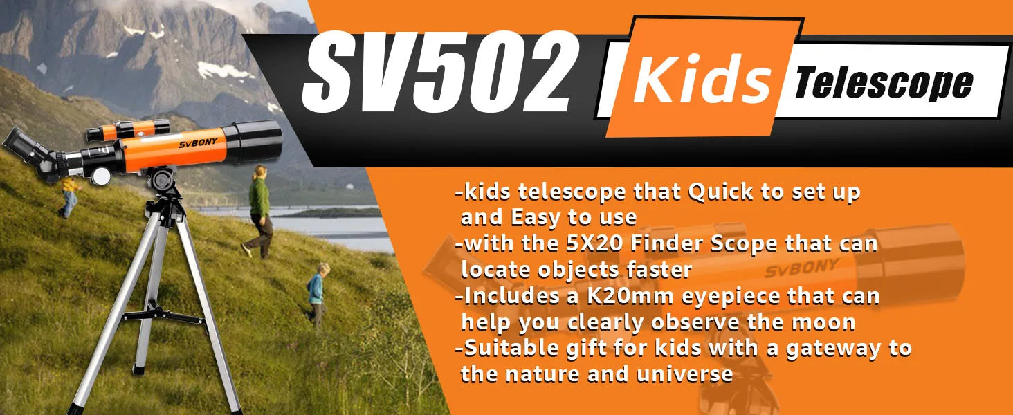 Svbony SV501P 60/70mm Astronomical Telescope Sets,for Planetary and Moon Observation,Gift for  Kids,Beginners and Students