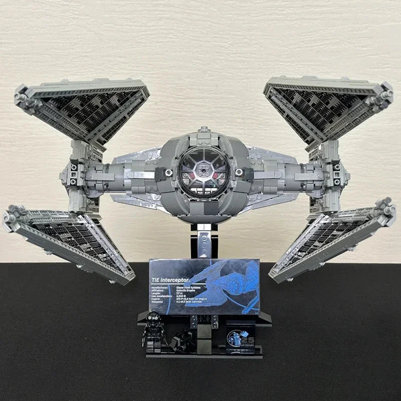 1931pcs Spaceship TIE Interceptors Building Blocks Modified Imperial Fighters Model DIY Assembly Bricks Toys Gift 75382