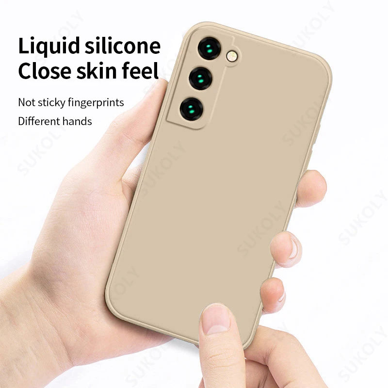 Case For Samsung Galaxy S24 S23 S22 S25 Ultra S24 FE A56 A55 A53 A54 A16 A17 5G S25 Edge Shockproof Liquid Silicone Phone Cover