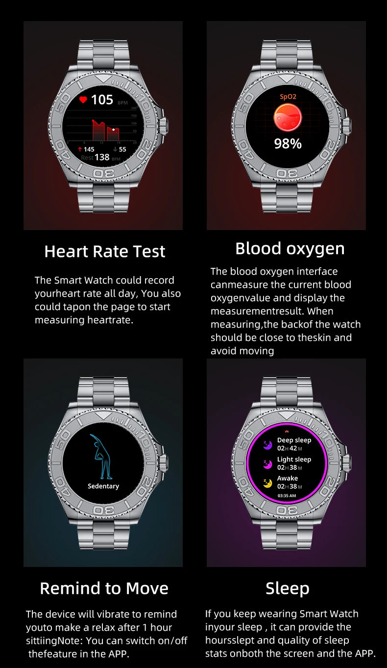 Aiweile AW46 Smartwatch Smart Watch Man 1.32 Inch HD AMOLED Screen Sports Modes Bluetooth Call for Android Yacht Range Master