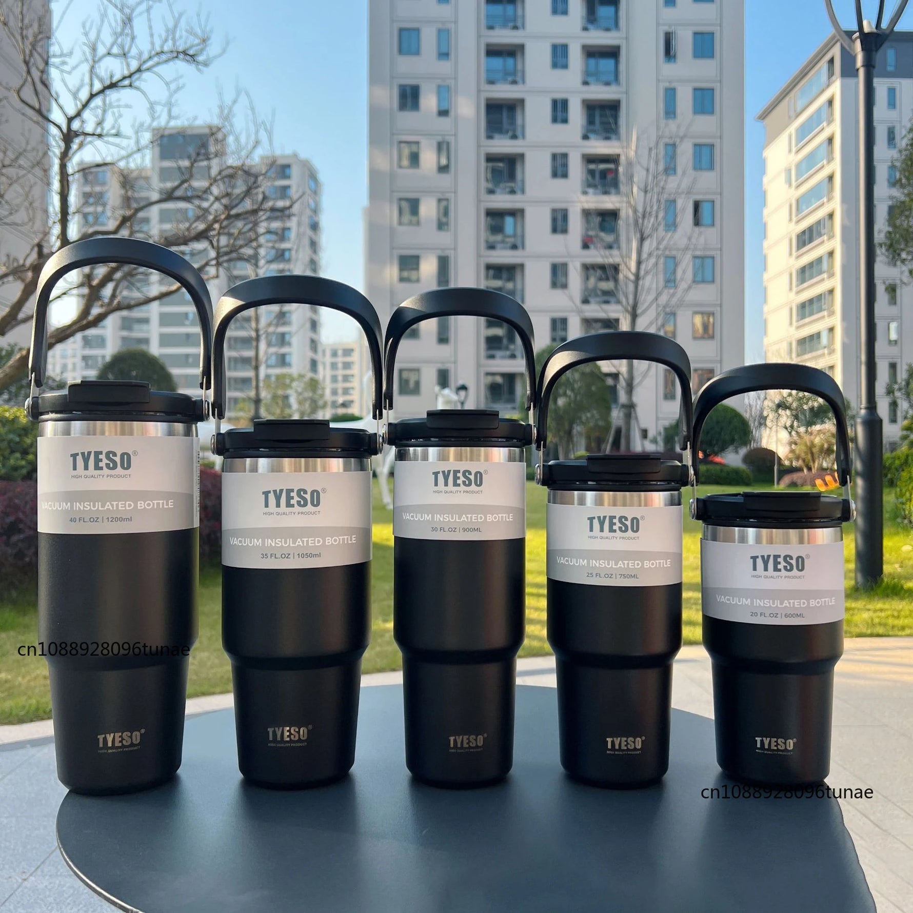 Tyeso 600/750/900ML Car Coffee Cup Thermo Bottle with Straw Portable Sport Insulated Vacuum Flask Travel Thermal Water Bottle