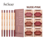 6pcs Velvet Matte Lip Liner Set - Long-Lasting Versatile Shades Longlasting Lip Makeup Berry, Brown, Pink Lip Pencil