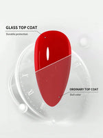 15ml Glass Top Coat Long Lasting Clear Rubber Top Coat LED UV Strengthen Nails High Gloss Top Finish Gel Nail Polish