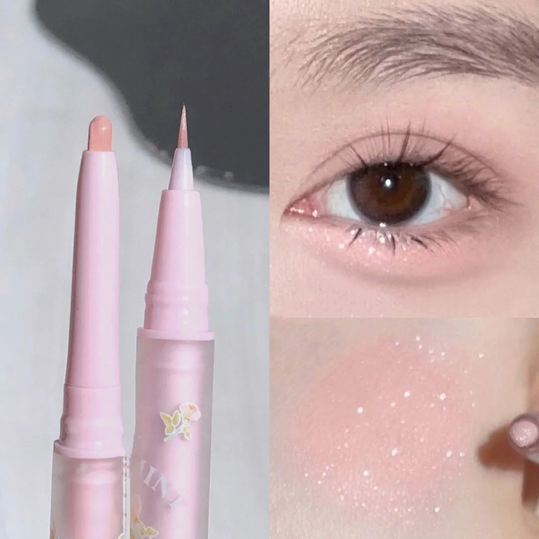 Sweetmint Mulitfuntiona Double Ended Lying Silkworm Pencil Highlighter Makeup Pen Nude Liquid Contour Liner Eye Brightener Stick