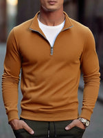 Men's Warm Sweatshirts Breathable Casual Sports Hiking Turtleneck Pullover Tops Men's Outdoor Mock Neck Tops Streetwear