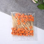 100pcs Halloween Disposable Bamboo Skewers Pumpkin Ghost Fruit Fork Buffet Dessert Cocktail Bamboo Stick Halloween Decoration