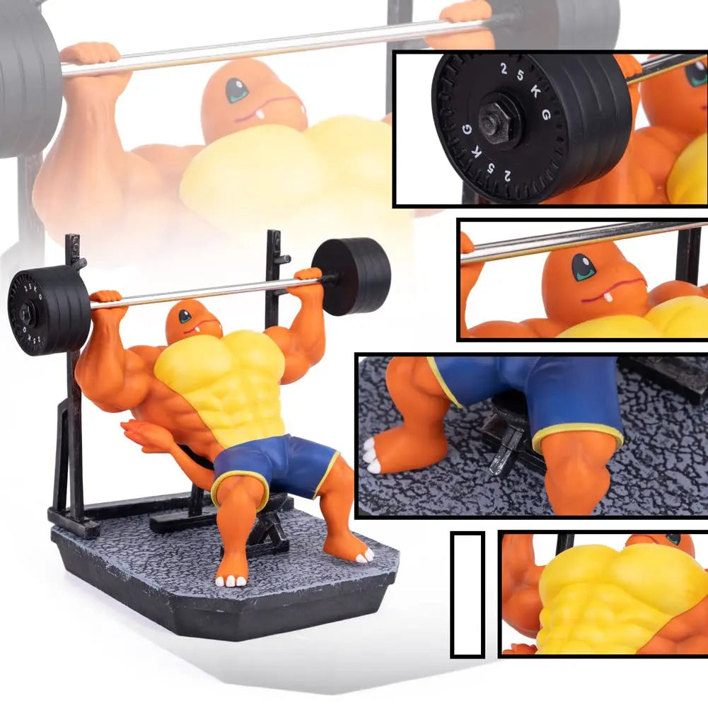 Pokemon Toys GYM Figurines Cartoon Fitness Muscle Man Action Figure Charmander Bulbasuar Squirtle Gengar Fit Model Anime Toys