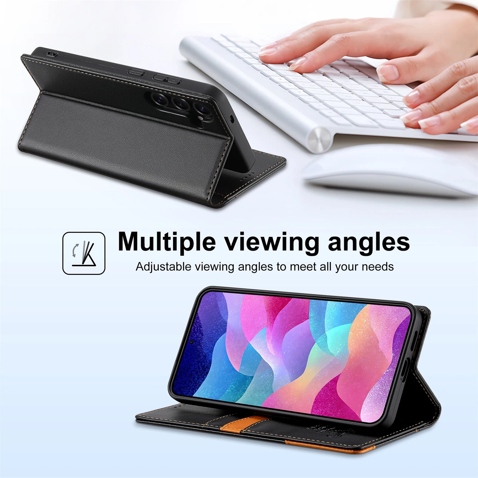 Business Flip Leather Case For Samsung Galaxy A17 A16 A36 A56 A26 A07 A55 A35 A15 A54 A34 A14 A53 A33 A13 Magnetic Wallet Cover