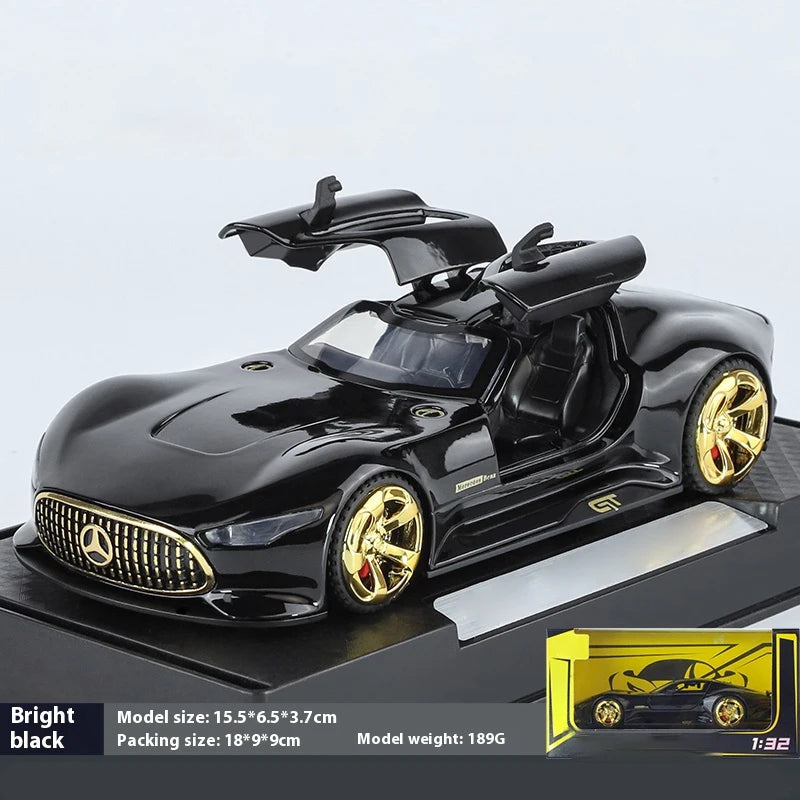 1:32 Batmobile Vision GT AMG Super Concept Car Diecast Metal Alloy Model Car Pull Back Sound And Light Bat Custom Edition Friend