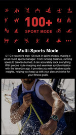 Military Smart Watch DT G1 GPS Track Compass Altimeter Bluetooth Calling 860mAh Battery DTG1 Men Outdoor Sports SmartWatch