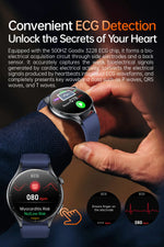 2025 New Health Analysis ECG+PPG Smart Watch Body Fat Uric Acid Blood Pressure Heart Rate Tracker NFC Smartwatch For Android IOS
